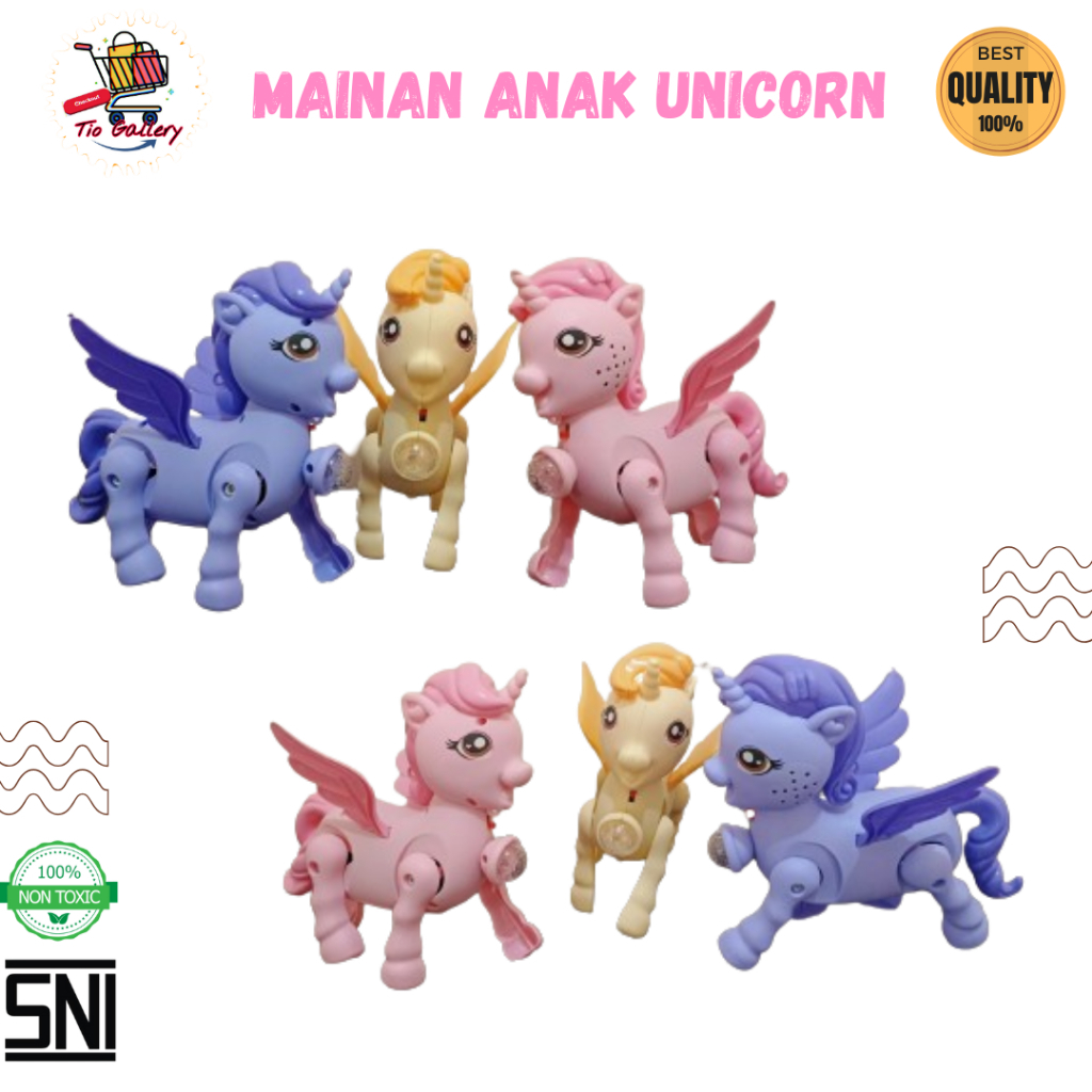 Mainan Anak Kuda Poni Bersayap dan Berbunyi Musik | Little Pony Unicorn | Kuda Pony Berjalan