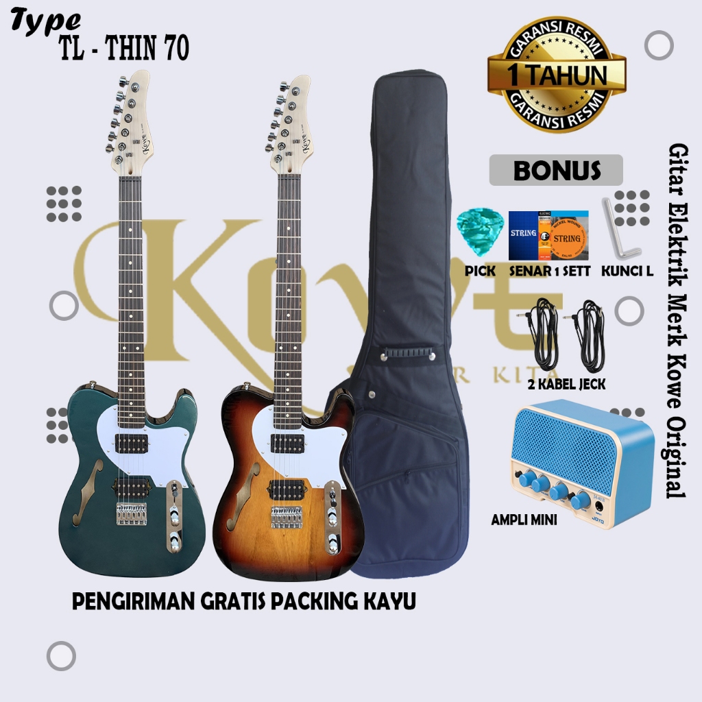 Kowe GItar Listrik Seri TL-THIN 70 Original
