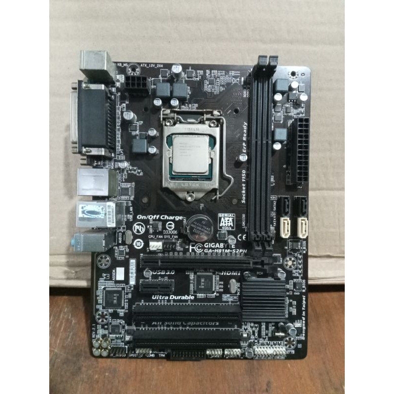 Motherboard gigabyte h81+processor i3 4130