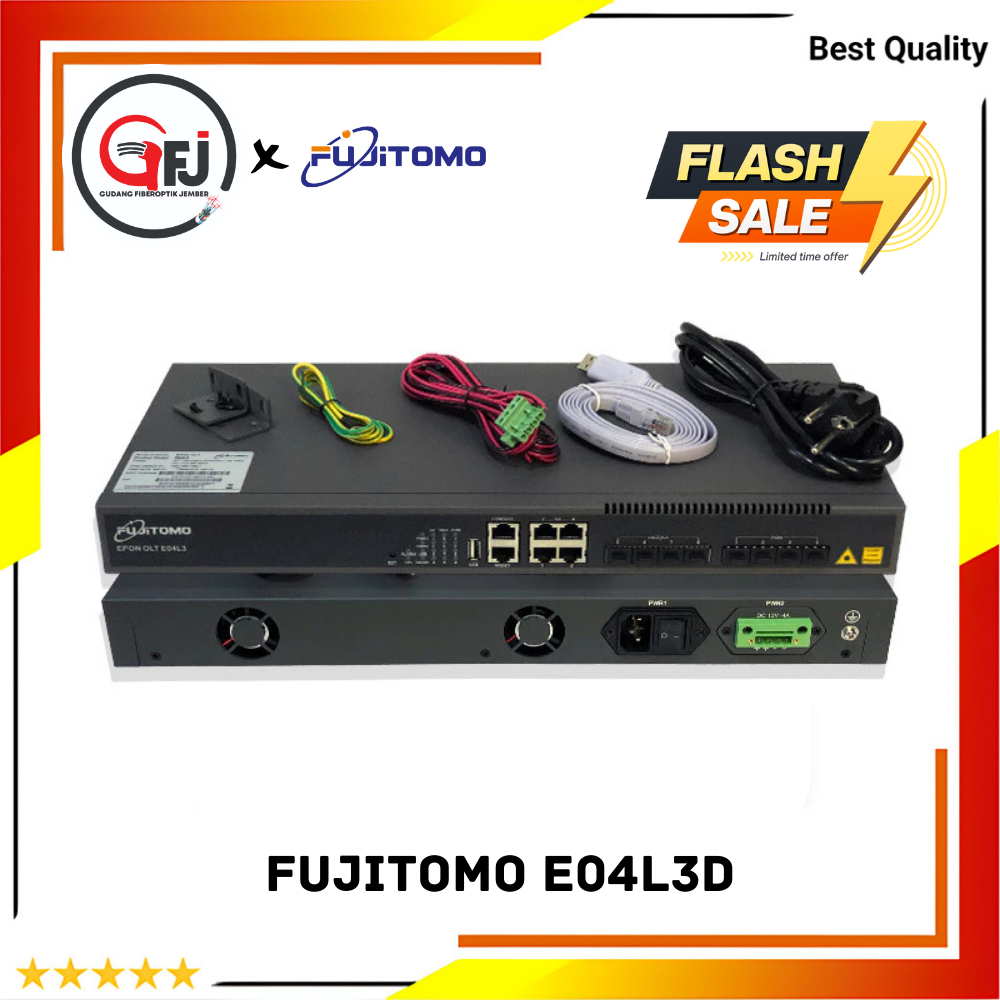 [TERMURAH] OLT EPON FUJITOMO E04L3 10G 4 PON 64 ONU/PON BARU ORIGINAL