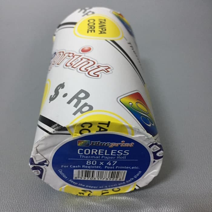 

Thermal Paper Roll BluePrint 80x47 mm Coreless Kertas Termal 80 x 47 Tanpa Core