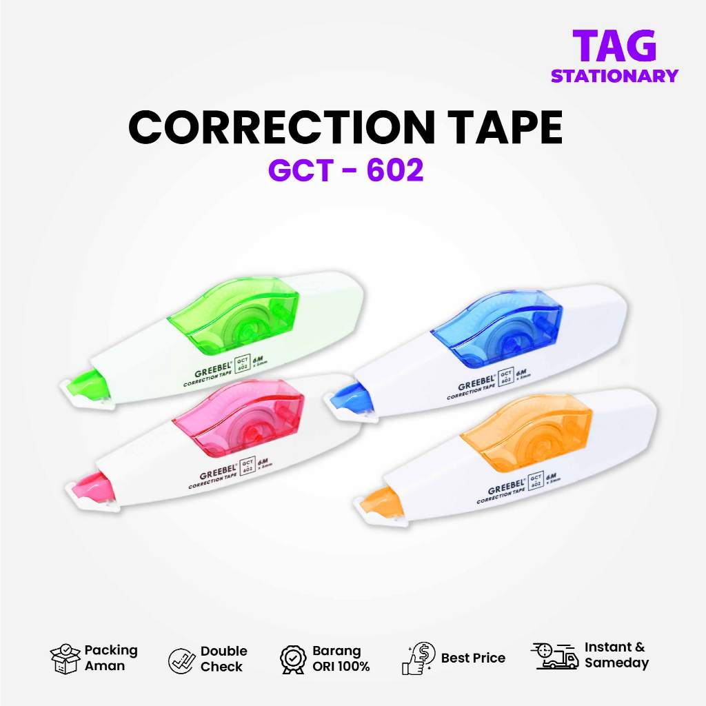 

GREEBEL Correction Tape Tip Ex Kertas GCT-602 / Correction Tape Timur Agung Grosir