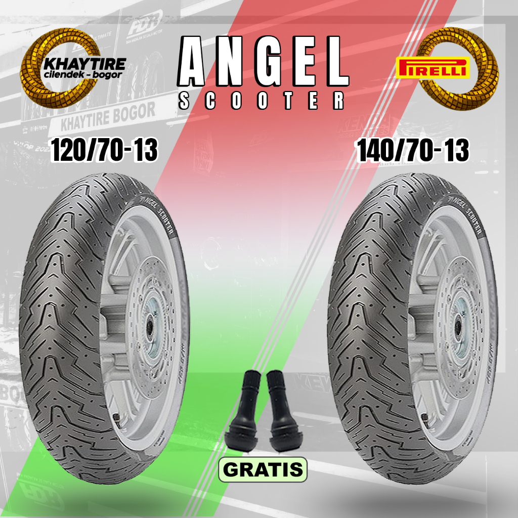 Sepasang Ban Motor Nmax PIRELLI ANGEL SCOOTER 120/70 & 140/70 Ring 13 Tubeless