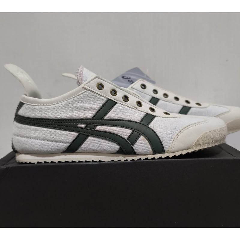 SEPATU ONTSUKA TIGER PUTIH LIST HIJAU ARMY