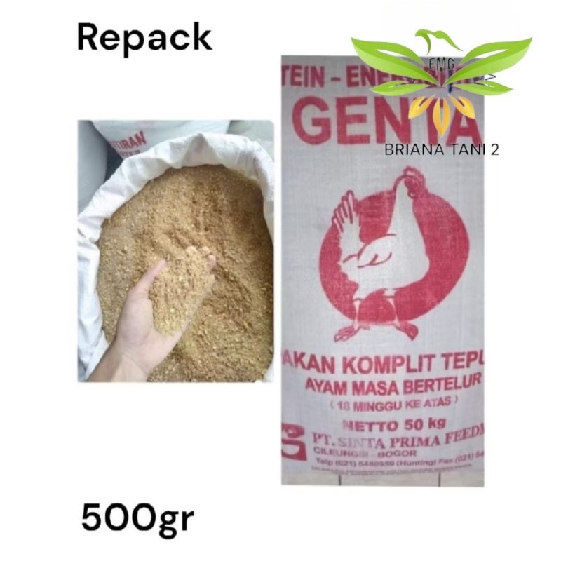 Repack 500gr Pakan Ayam Petelur GT-1GENTA Sinta Prima FeedMill