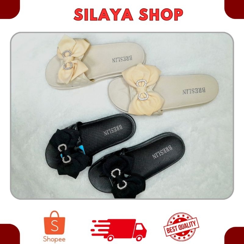 SANDAL SLOP WANITA, SANDAL SLOP PITA, SANDAL WANITA