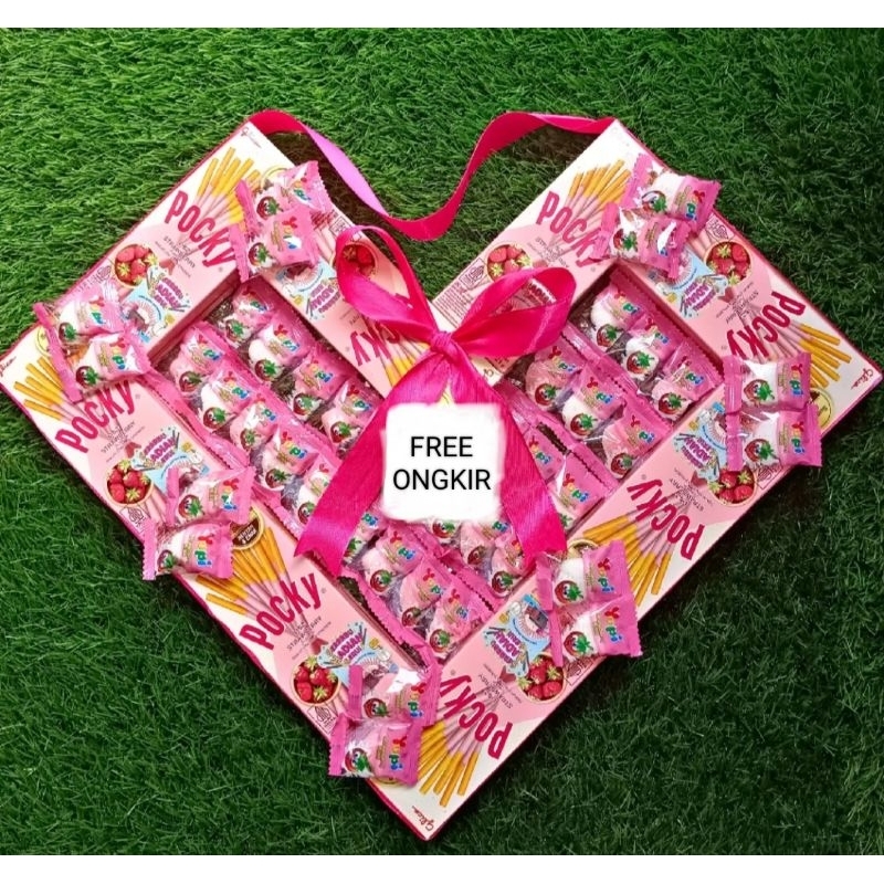 

Ready Stock Pocky Love | Spesial Gift | Pocky Bentuk Love 8Pocky+Permen Yupi