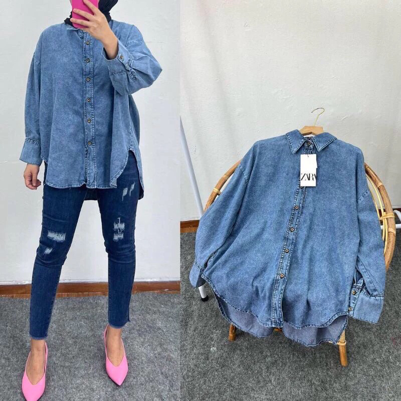 KEMEJA JEANS ZARA IMPORT PREMIUM