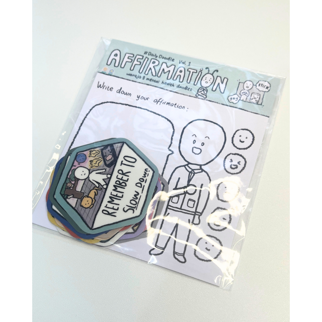 

Affirmation Sticker Set - Mental Health Doodles Merchandise by Wantja