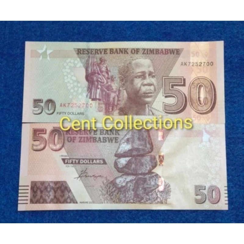 uang asing ZIMBABWE 50 DOLLARS