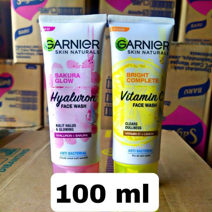 GARNIER Facial Foam 100ml - Sakura White | Light Complete Scrub-Foam | Pure Active SW Pinkish