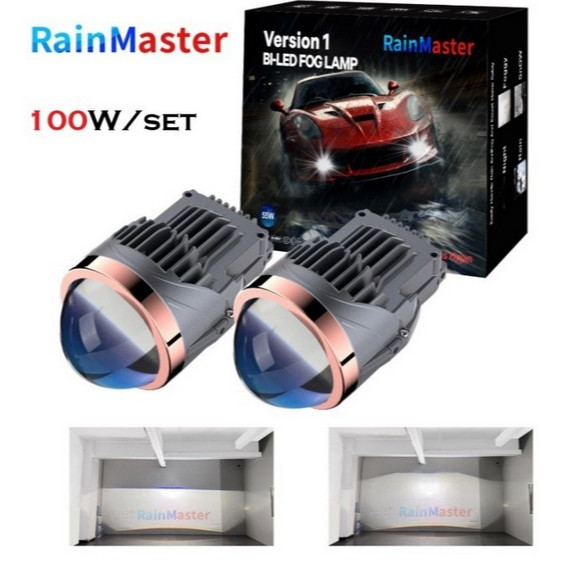 Lampu BILED FOGLAMP PROJECTOR LENS RAINMASTER 1 warna blue lens lensa biru bi led projie kabut fog