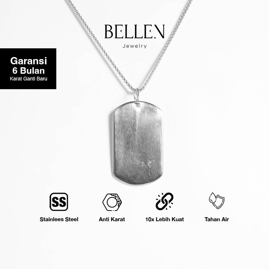 Bellen - Kalung Army Militer Tentara Titanium Anti Karat - Irish