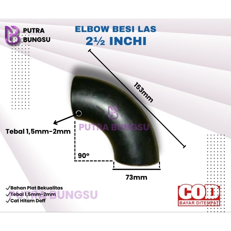 (PROMO) ELBOW KENI BESI PIPA 2½ INCHI | ELBOW KNEE SAMBUNGAN BESI PIPA 2 1/2"