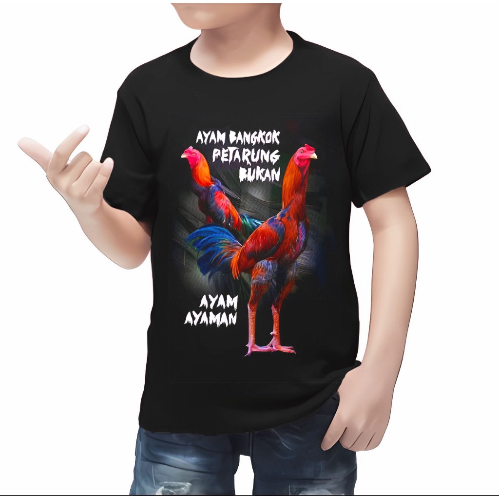 KAOS ANAK LAKI LAKI AYAM PETARUNG / BAJU ATASAN ANAK LENGAN PENDEK TERBARU KEREN