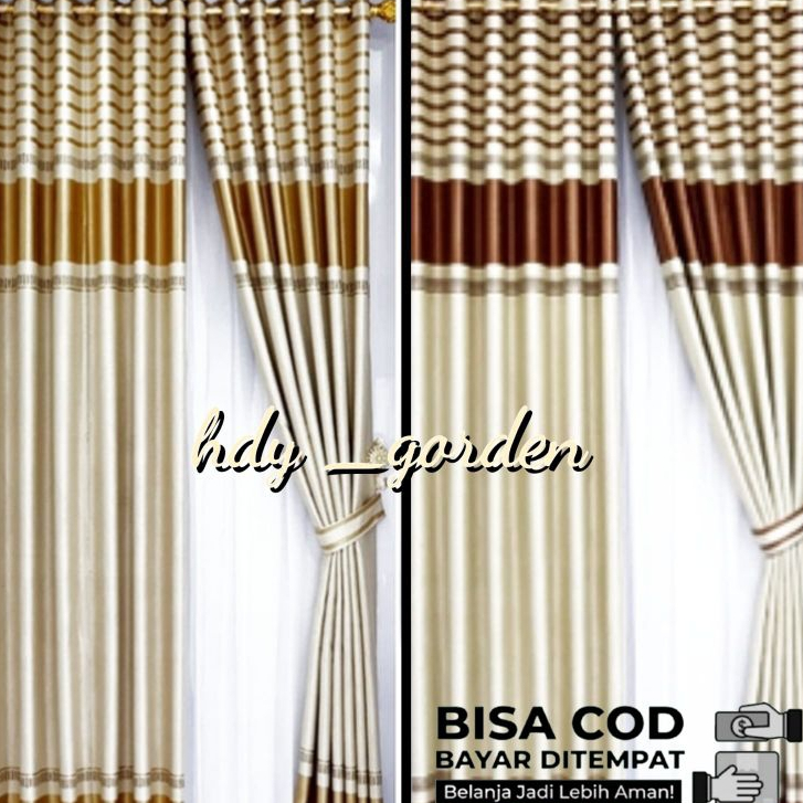 Gorden Jendela Minimalis Pintu Kamar Kain Blackout Beludru Salur Model