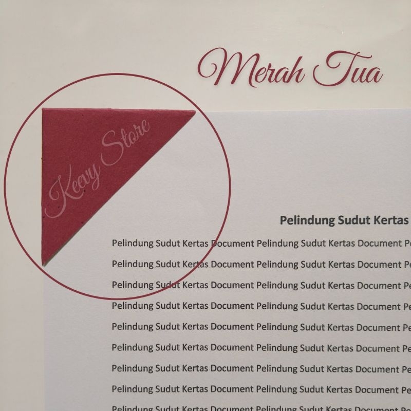 

Pelindung Sudut Kertas Document / Legalitas Kertas Isi 100pcs - MERAH TUA