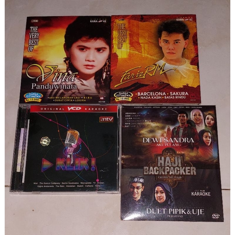 vcd dan dvd Karaoke Indonesia VINA PANDUWINATA-The Very Best Of / FARIZ RM-The Very Best Of / KLIK /