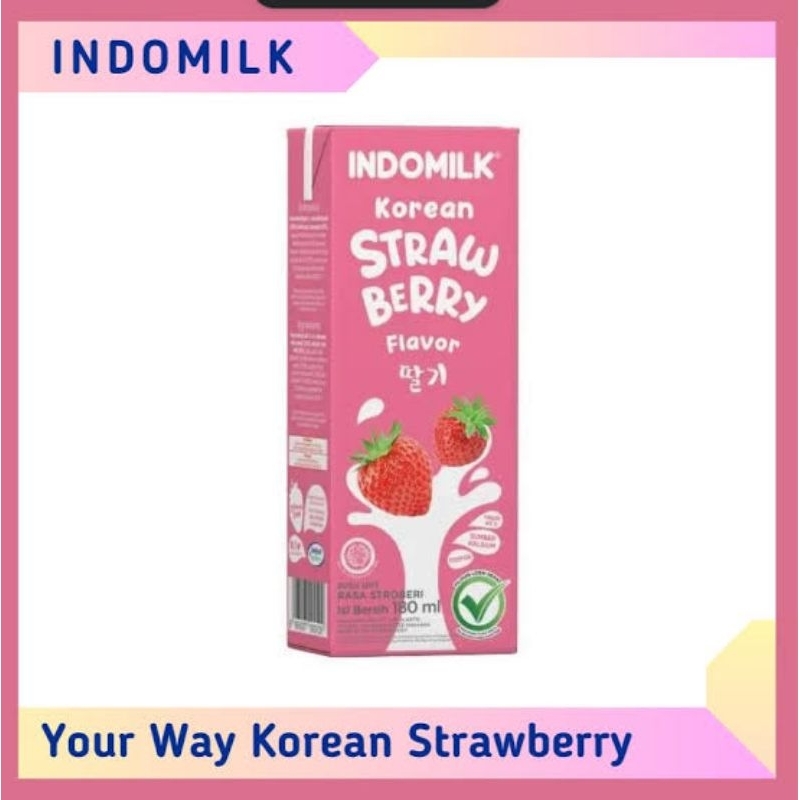 

Indomilk Korean Strawberry - Susu UHT Rasa Stroberi 180 ml @3 Kotak