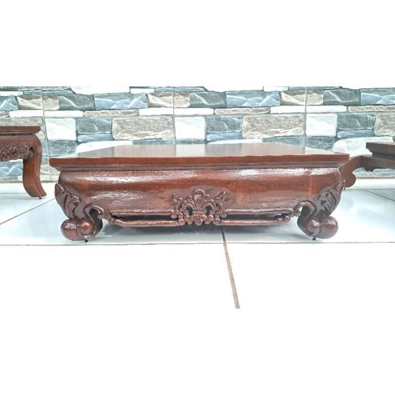 meja Bonsai Ukir Kayu Jati Asli Jepara murah Berkualitas Meja display tatakan patung altar mini meja