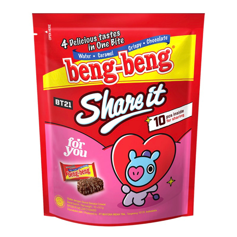 

BENG BENG - BENG BENG SHARE IT WAFER RICE CRISPY COKELAT 10 x 9,5g