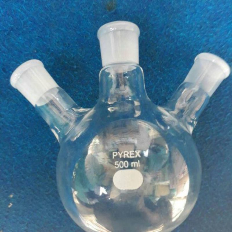 Labu leher 3 (pyrex) 500 mL (preloved)