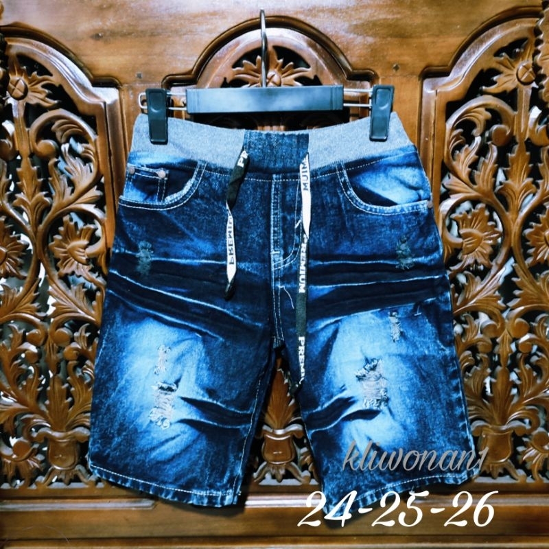 CELANA JEANS PENDEK ANAK LAKI LAKI SOBEK