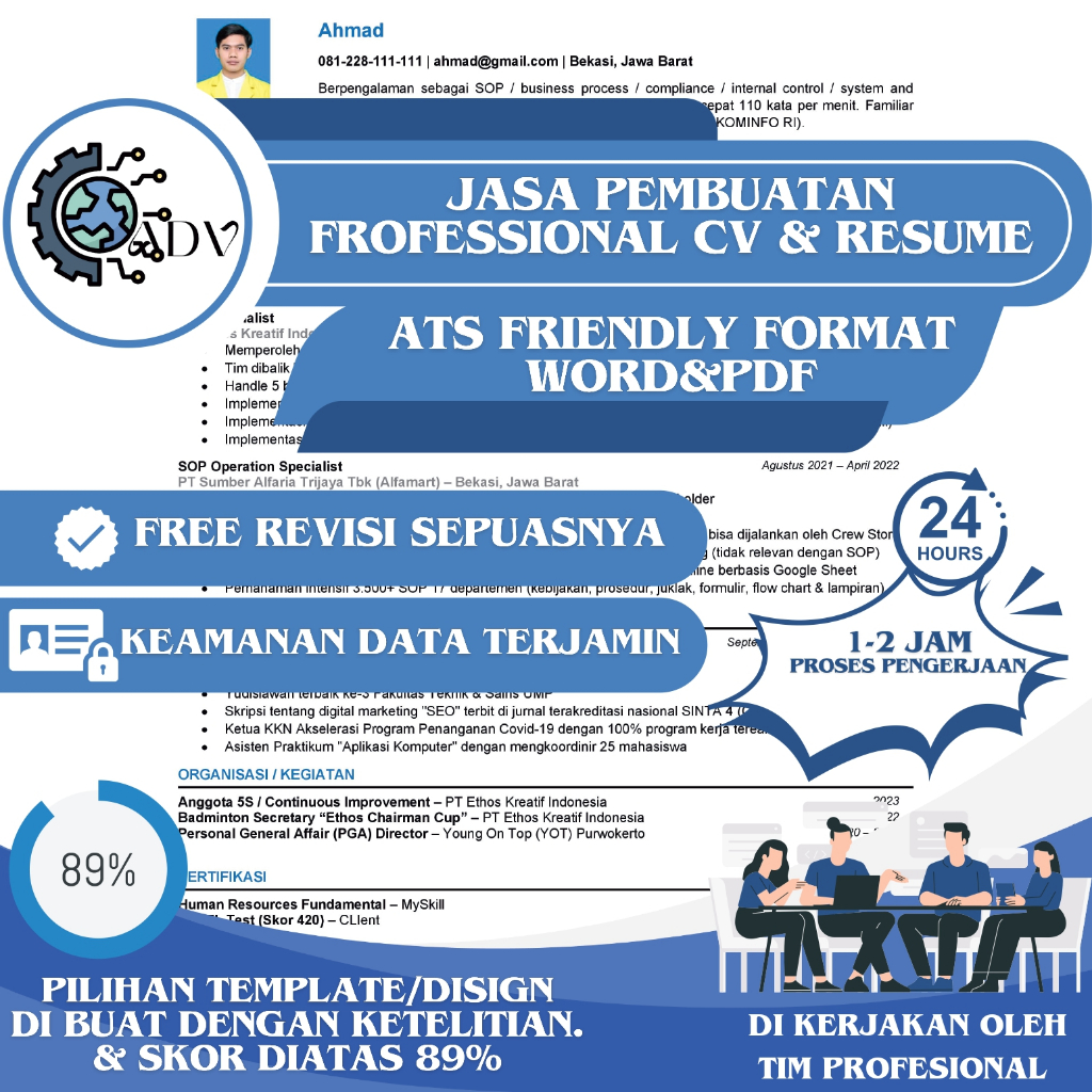 Jasa Pembuatan CV | CV ATS | ATS Friendly | Jasa Desain CV | Jasa CV