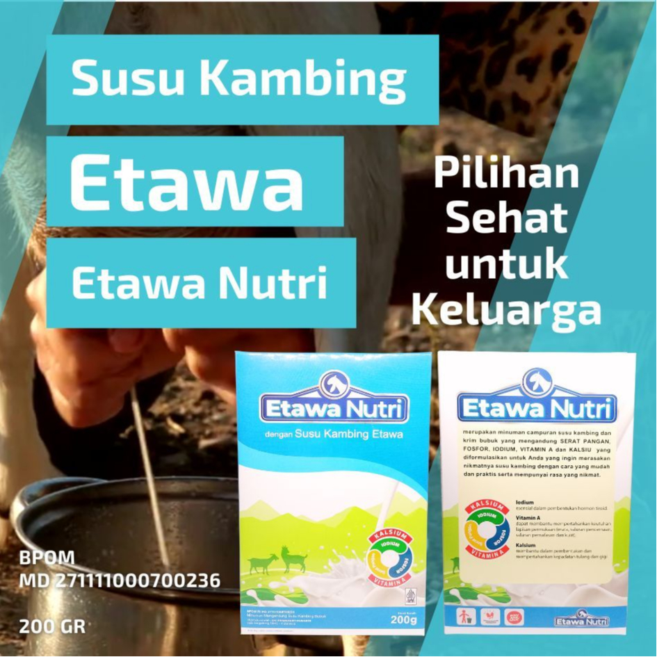 

Susu Kambing Etawa Nutri Krimer Bubuk Tanpa Tambahan Gula Asli Original 200 Gram