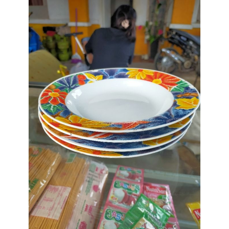 Piring keramik antik eropa 1 lusin isi 12pcs