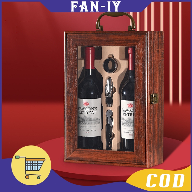 

Kotak Kado Hardbox Anggur Yang Baik / Gift Box Wine Gesper Pengunci Perunggu Desain Kompartemen Anggur Untuk Penyimpanan Anggur Yang Aman / Set Anggur Gratis