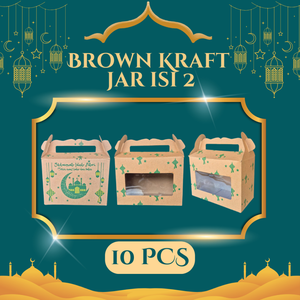

Box Brown Kraft Kaca Jar isi 2 Lebaran