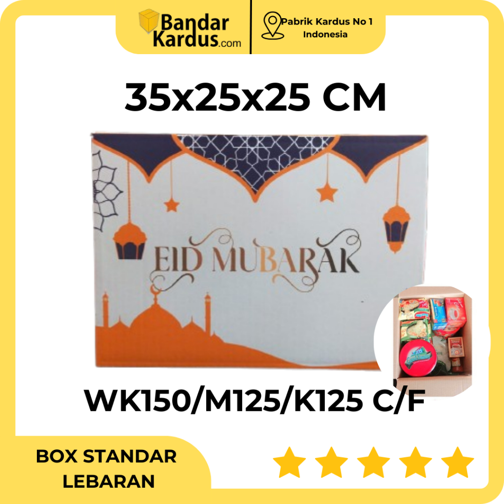 

BOX HAMPERS LEBARAN STANDAR | KARDUS STANDAR LEBARAN | KARDUS PACKING LEBARAN UKURAN 35x25x25 ( HARGA 1 PCS ) Kardus box lebaran
