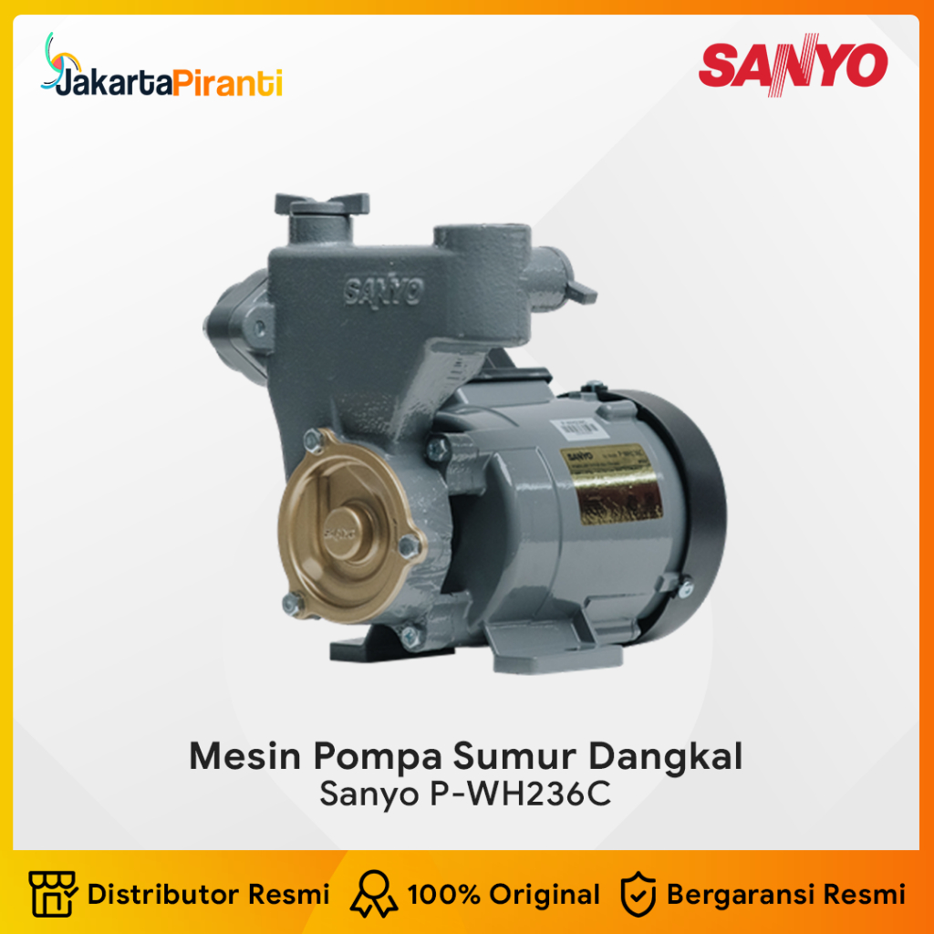 Mesin Pompa Air Sumur Dangkal Manual Non Otomatis 200 Watt Sanyo PWH 236 C | pompa air sanyo pwh 236