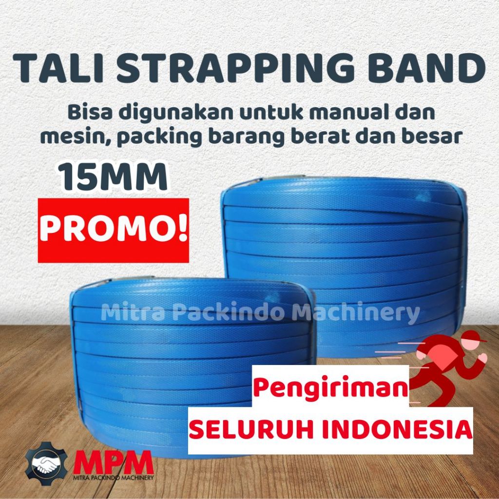 Tali Plastik Strapping Band Biru / Tali Anyaman 15mm