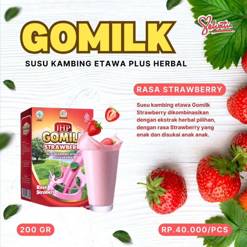 

Susu Kambing Strawberry Gomilk Strawberry Susu Kambing Etawa Premium tidak prengus