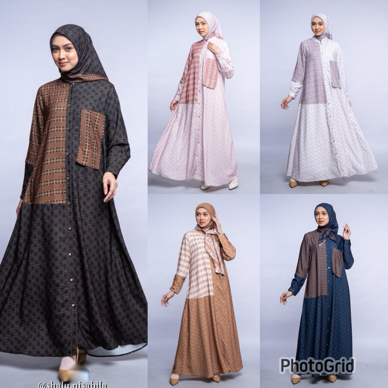 Sabina dress/Claudiya dress/Shalu nisabila/gamis monogram/gamis koleksi lebaran