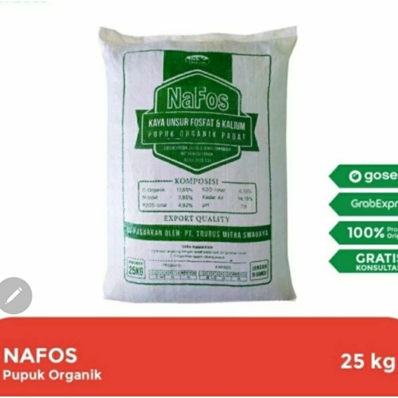 Pupuk Organik Guano Nafos 1 karung 25 Kg Gojek Grab Only