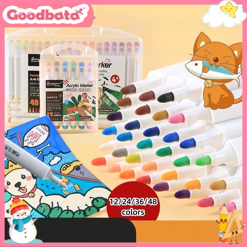 

Goodbata Acrylic Markers Set Spidol 12/24/36/48 Warnas Pen Akrilik Marker Warna Cepat Kering Tahan Air / Spidol Acrylic Painter / Menggambar Kreativitas Seni Edukasi Anak
