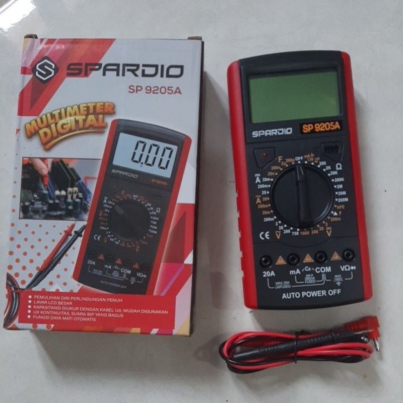 Avo Multimeter Digital DT-9205A SP-9205A CD-9205D 9205A Multitester LCD besar