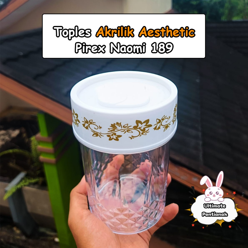 NP COLLECTION Toples Akrilik PIREX LILIA 189 1 Set 6 PCS | Toples Lebaran | Toples Aesthetic Ok