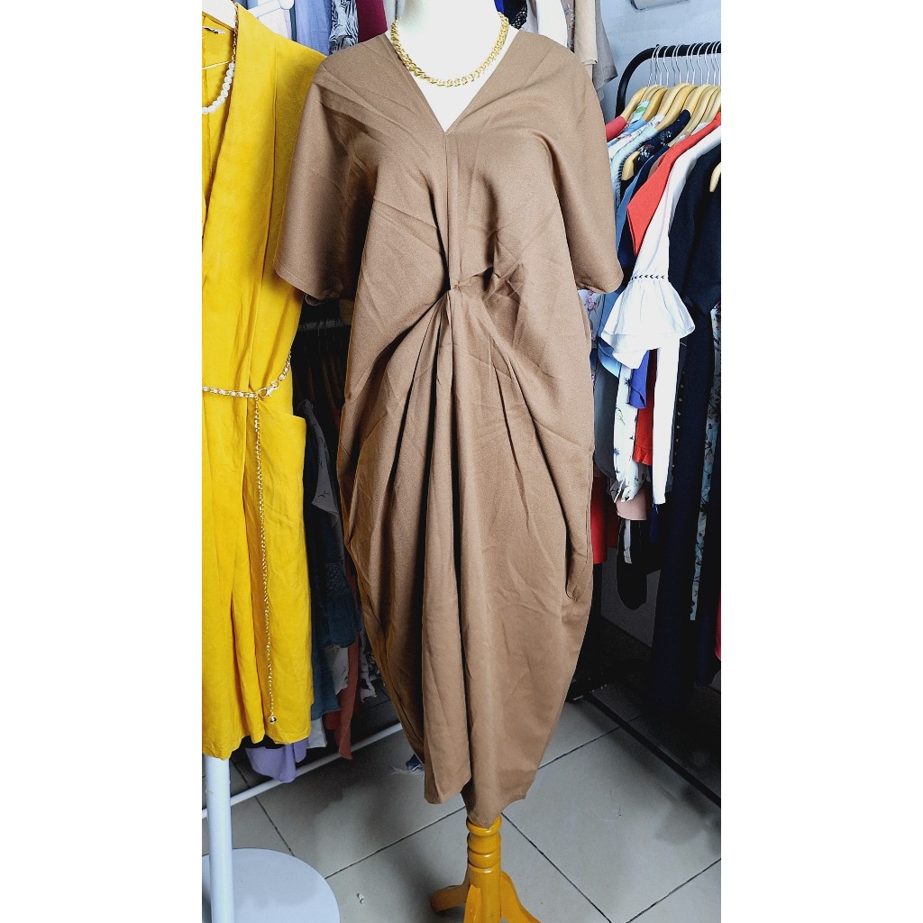 Gaun Dress Panjang Coklat Tua
