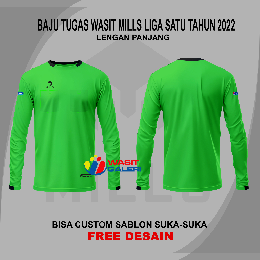 BAJU TUGAS WASIT MLLS LIGA 1 BRI 2022 LENGAN PANJANG (RESPECT)