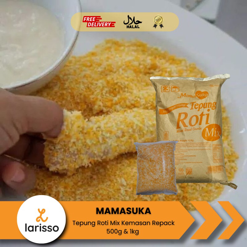 

Mamasuka Tepung Roti Mix / Tepung Panir / Mix Bread Crumbs Kemasan Repack 500g & 1kg