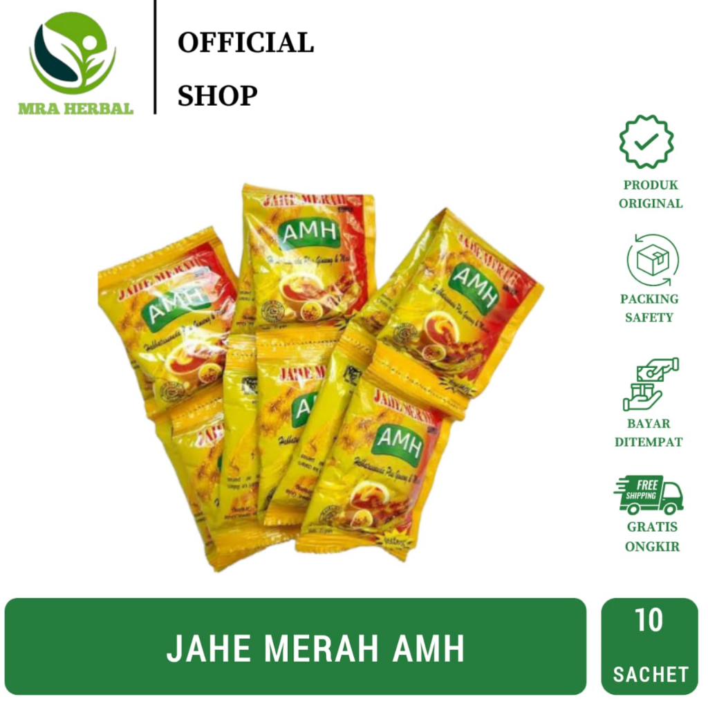 

JAHE merah amh per renceng 10 sachet/Jahe Merah Amanah JMA Kemasan Kuning | Jahe Merah Ratu Lebah | Kencono Sari