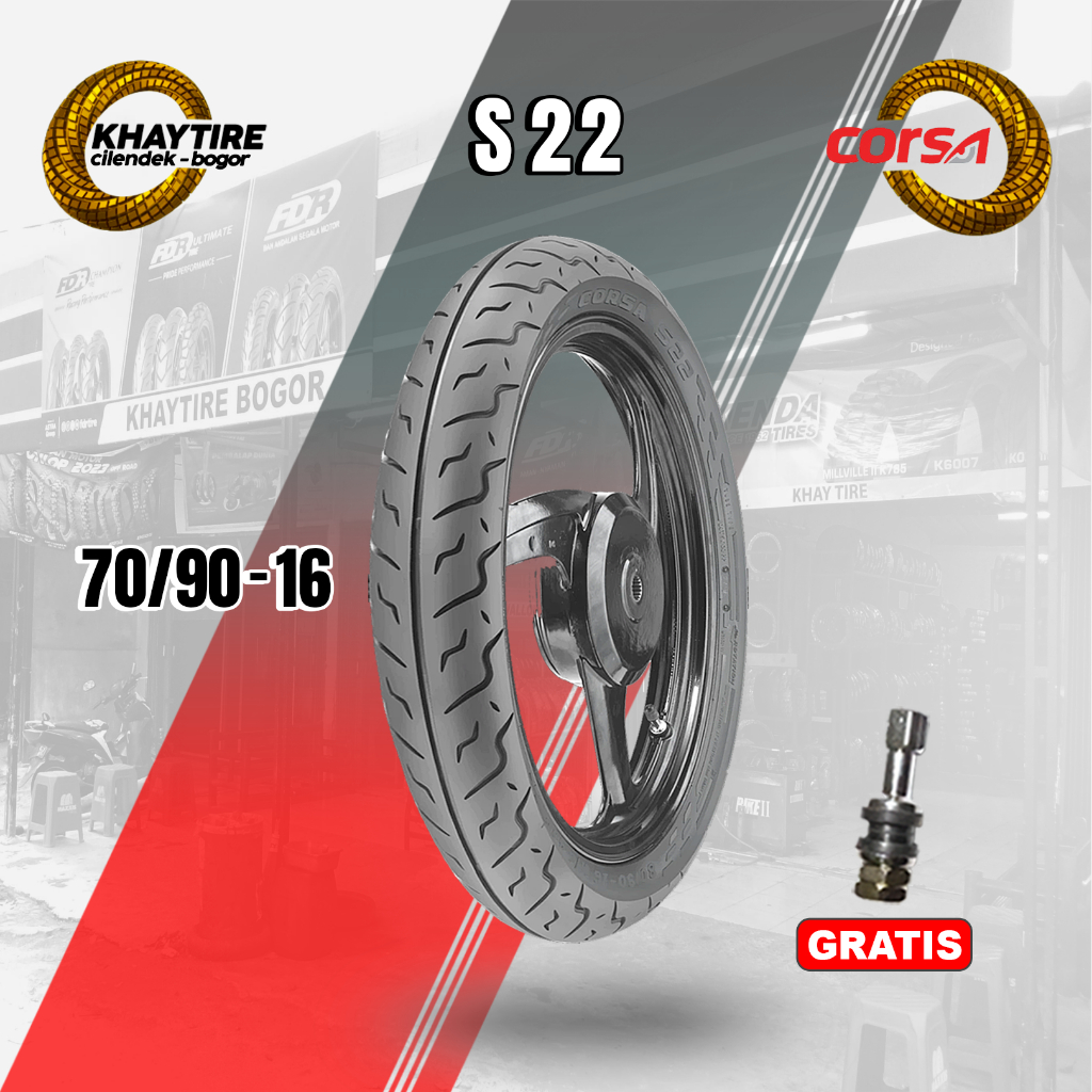 Sepasang/Satuan Ban Motor Nouvo-Skywave-Hayate CORSA S22 Ring 16 Tubeless