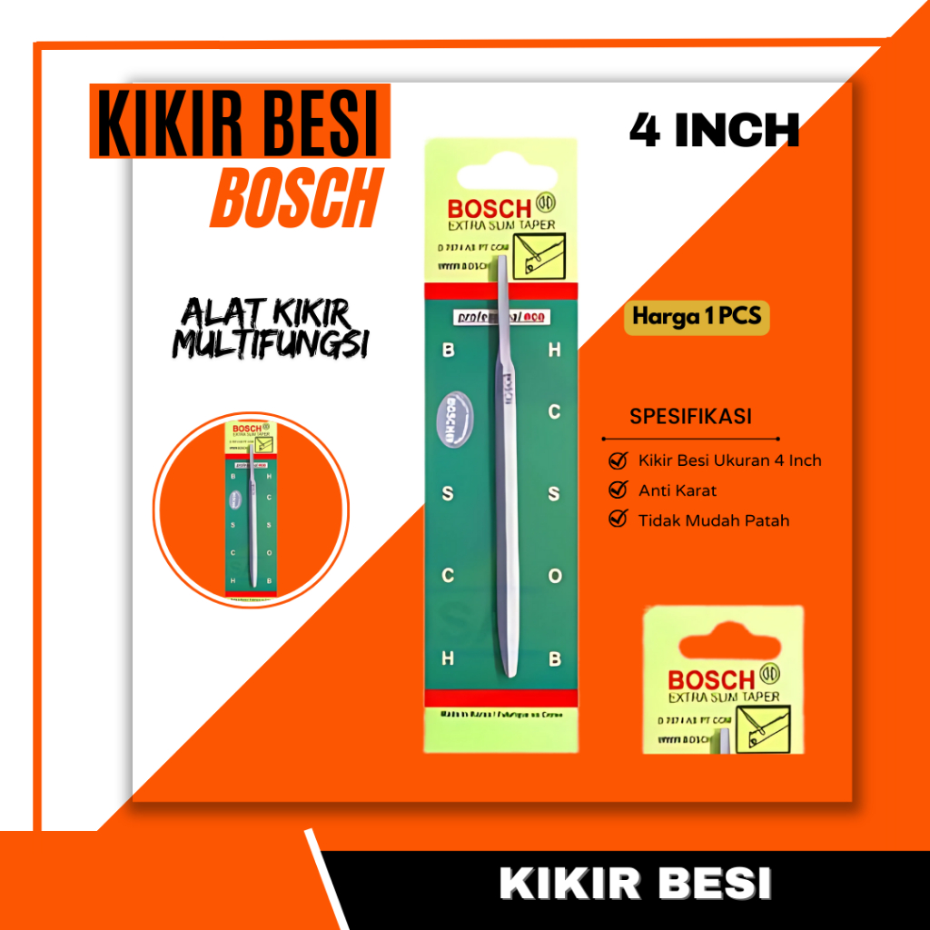

Kikir Besi File BOSCH Kikir Serbaguna Alat Asah Pisau Gergaji Potong Pengikir Pengasah Mata Geraji Asahan