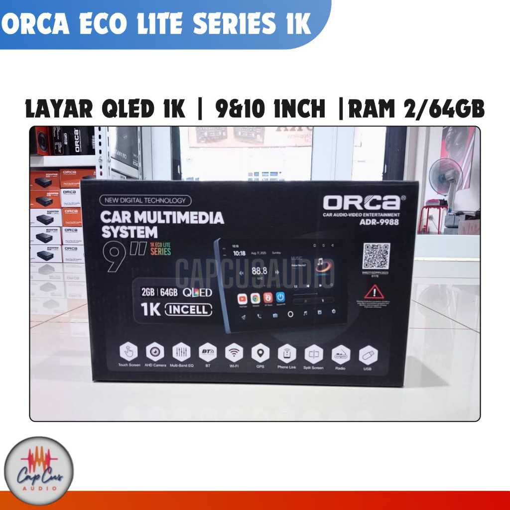 ORCA Eco Lite 1K Series 2/64 GB 9" & 10 inch Android ADR-9988 Head Unit Tape TV Mobil