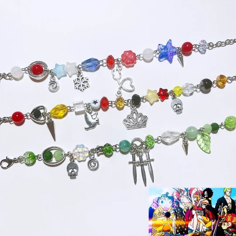 one piece bracelet / beads bracelet / Gelang manik / couple bracelet/ Gelang one piece / luffy / zor