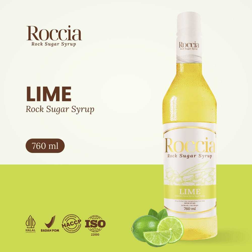 

Roccia Rock Sugar Syrup Lime - Syrup Gula Batu Rasa Lime 760ml